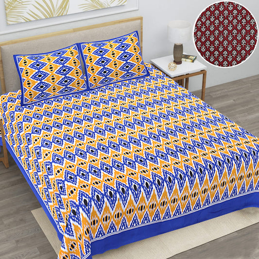 👑 ECCO 90x100 Queen Size Bedsheet Set – Soft Viscose Cotton Comfort