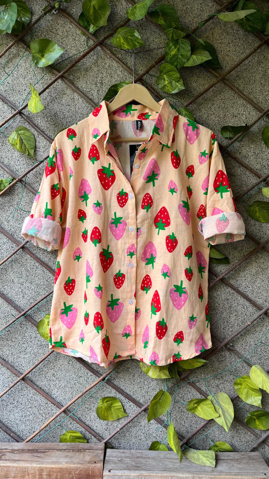 🍓 Strawberry Love Shirt – Sweet, Soft & Stylish 💖