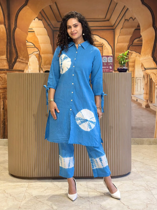 Premium Tie-Dye Cotton Kurti Pant Co-ord Set