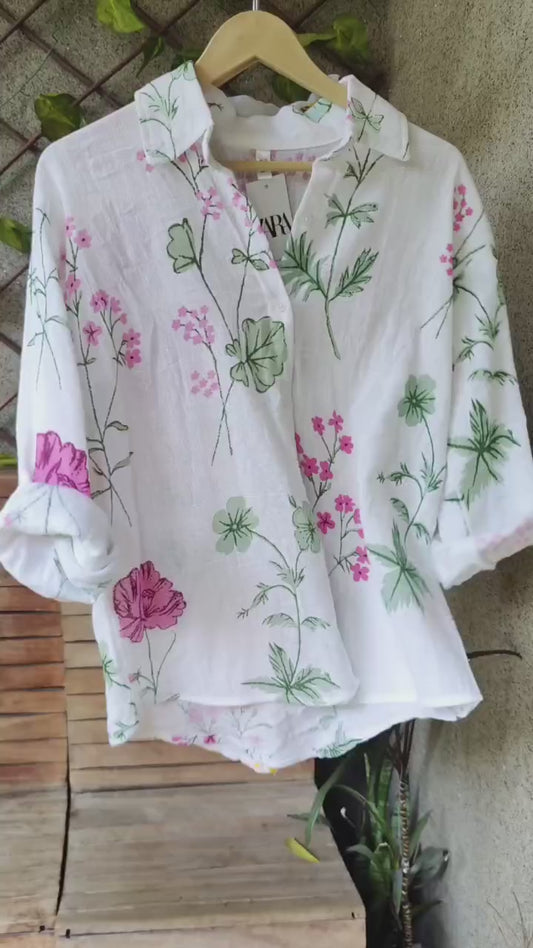 Garden Breeze Floral Cotton Shirt