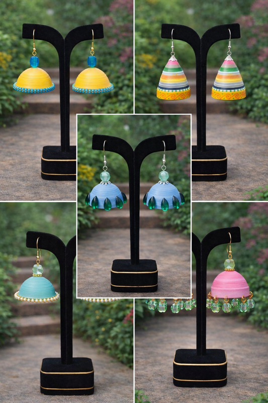 Limited Edition Handmade Paper Quilling Earrings Combo (Set of 5)